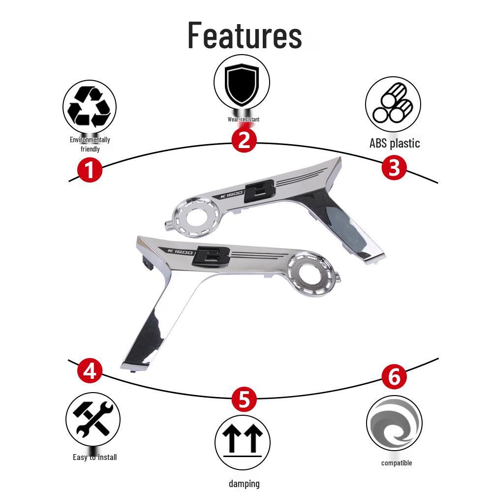 Набор хромированных декоративных накладок с эмблемой для BMW K1600B (Лево право)