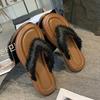 French Retro Toe-Slipper Thick-Sole Fringe Slippers for Women, Perfect for Summer Outing, Beach and Casual Wear
