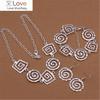 925 Stamped Silver Classic Thread Earrings Bracelets Neckalces Jewelry Sets for Women Party Wedding Gifts