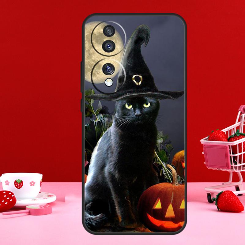 Ведьма Хэллоуин Кот Темная Ведьма Для Чести Магия 7 5 6 8 Pro Чехол Для Honor 200 400 50 70 90 Lite X8c X8b X9a X9b X9c X9d Win