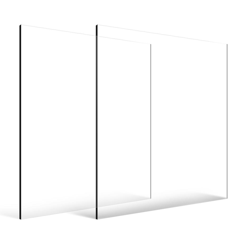 VEVOR Plexiglass Acrylic Sheet, 2-Pack Plastic Sheets, 24 x 36 Inch 1/4 Inch Thick Clear Plastic Cast Transparent Glass for Crafting Projects
