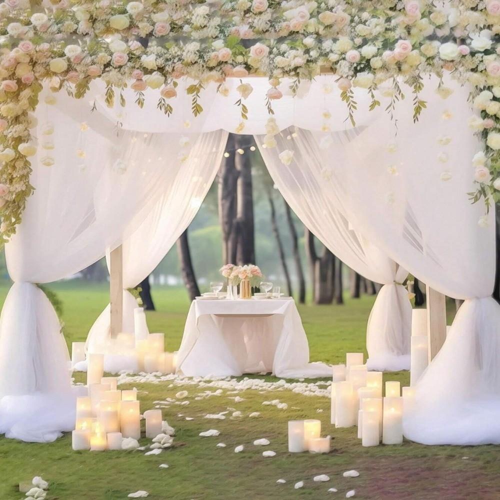 Event Backdrop Tulle Curtains Transparent Halloween Decor Modern Style Sheer Mesh Curtains Home