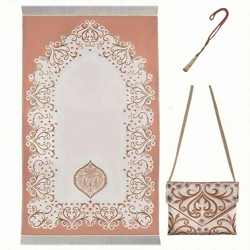 3PC жаккардовый узор молитвенный коврик портативная сумка для хранения паломнические принадлежности бусины исламский подарок доступно несколько вариантов