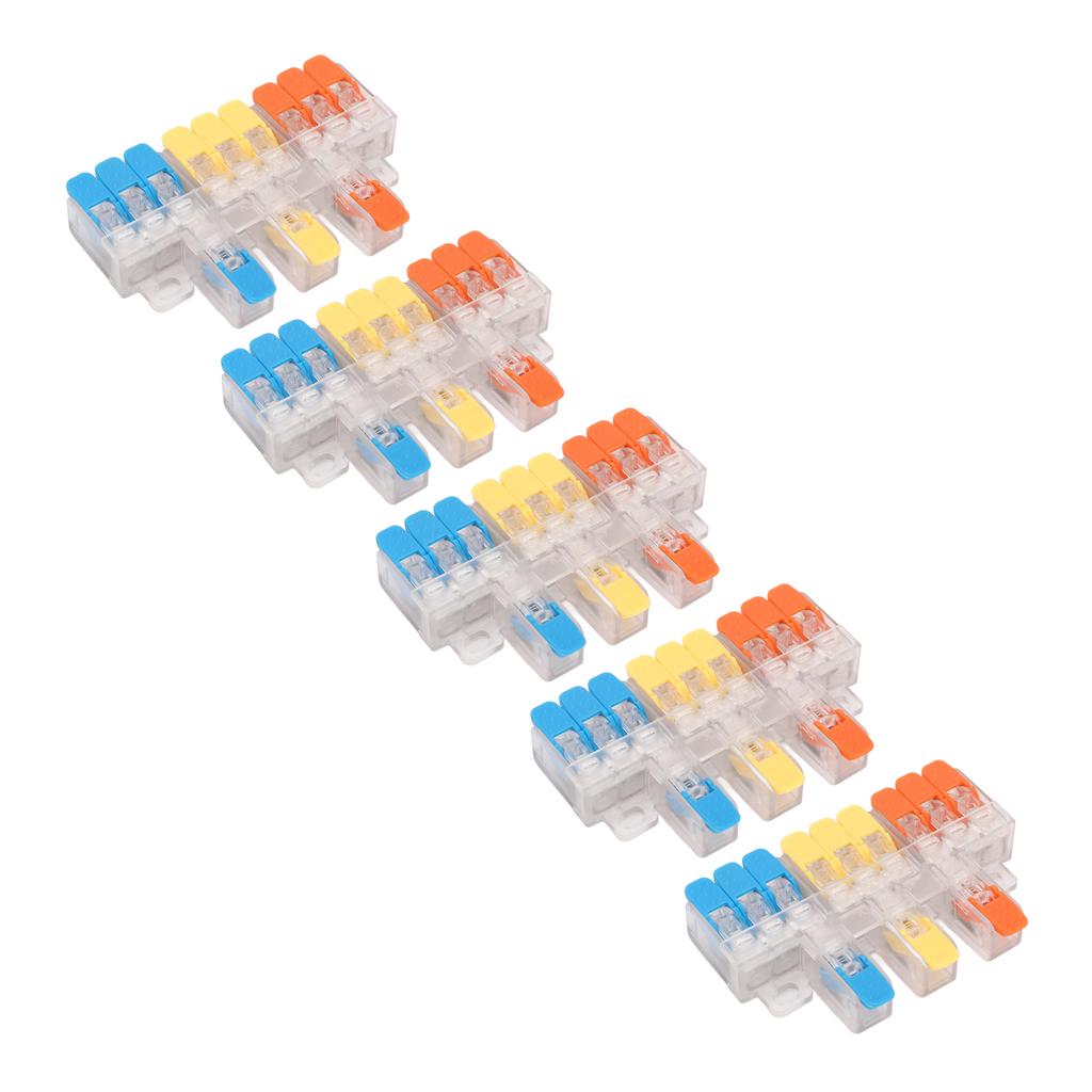 Комплект рычажных клеммных колодок 5 шт. от 3 до 9 Быстрое соединение проводов Кабельный соединитель Вставная клеммная колодка для проводников 41А 450В