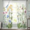 Прозрачные шторы с цветами, бабочками и стрекозами, тюлевые шторы для гостиной, окна, спальни, кухни, украшения дома, вуаль, шторы