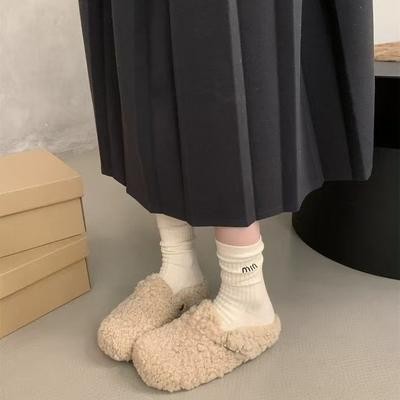 Ленивая голова-мешок, пушистые тапочки, женская обувь, новые осенне-зимние комнатные домашние теплые плюшевые хлопковые тапочки