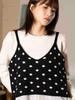 THE GREEN LAB Dot Lace Top Layered Set [Black]