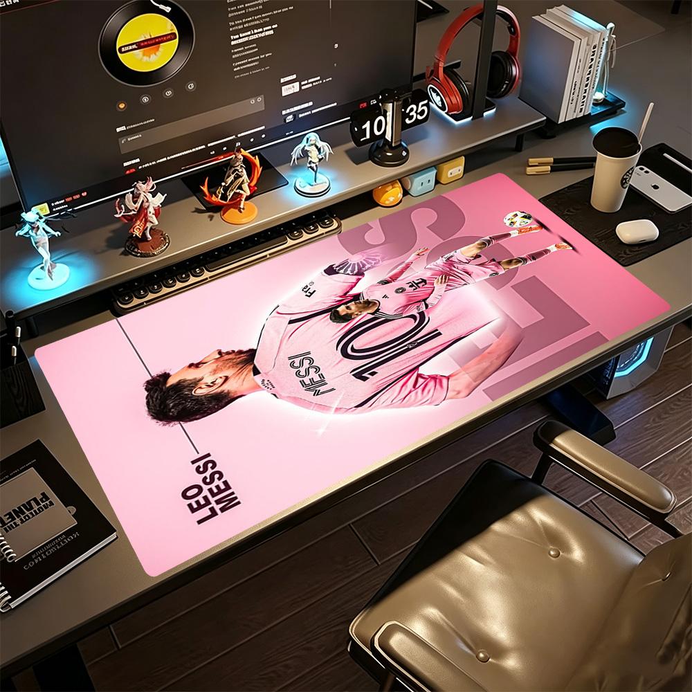 Football Messi Gaming Mouse Pad Keyboard Mat Study Desk Mat Non-Slip Rubber Bottom Suitable for Office Gaming PC Laptop