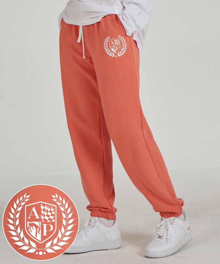 ASTRAL PROJECTION Shield Emblem Comfortable Training Sweat Jogger Pants_Coral