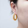Vintage Corn Chain Stainless Steel Earrings Exaggerated Circle 18K Gold Premium Women's Earrings