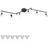 HURYEE Track Lights Ceiling, Black 4 Way Light Fixtures for Kitchen Hallway Bedroom Gallery Fixture Directional Accent Lamp Include 4 Bulbs (4W,