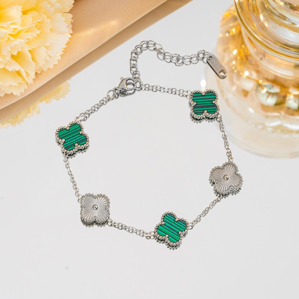 Браслет с четырьмя листами клевера, легкие роскошные ювелирные аксессуары высокого класса