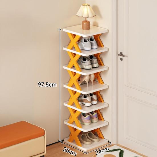 Folding Shoe Rack Storage Organizer Strong Load-bearing Simple Installation Collapsible Multi-Layer Shoes Shelf