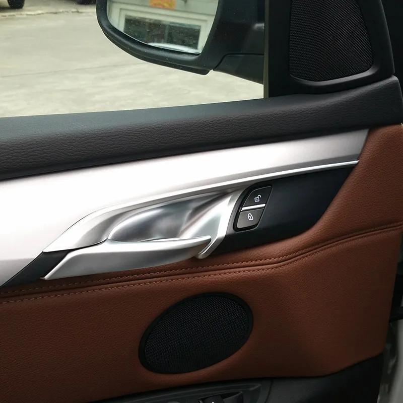 Стиль из углеродного волокна, внутренняя дверная ручка автомобиля, чаша, рамка, декоративная крышка, наклейки для BMW X5 F15 X6 F16 2014-2018