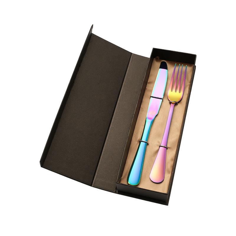 Посуда из нержавеющей стали, нож и вилка, подарочный набор, нож и вилка для стейка, посуда в стиле вестерн, подарок компании