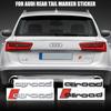 For Audi A4 B8 A3 8P A6 C7 8V B9 B7 B6 C6 A5 Q5 C5 A1 RS8 Car 3D Rear Trunk Emblem Allroad Logo Auto Badge Stickers Center Cover