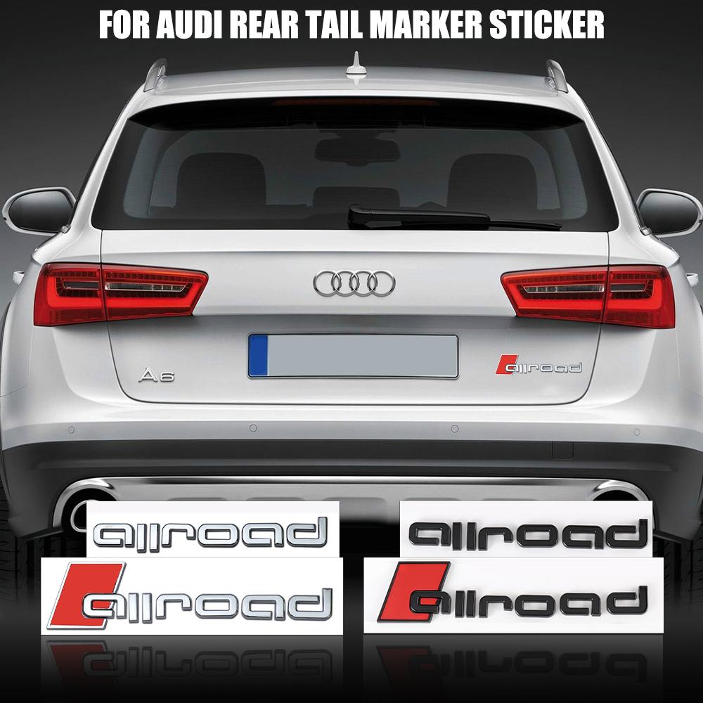 For Audi A4 B8 A3 8P A6 C7 8V B9 B7 B6 C6 A5 Q5 C5 A1 RS8 Car 3D Rear Trunk Emblem Allroad Logo Auto Badge Stickers Center Cover