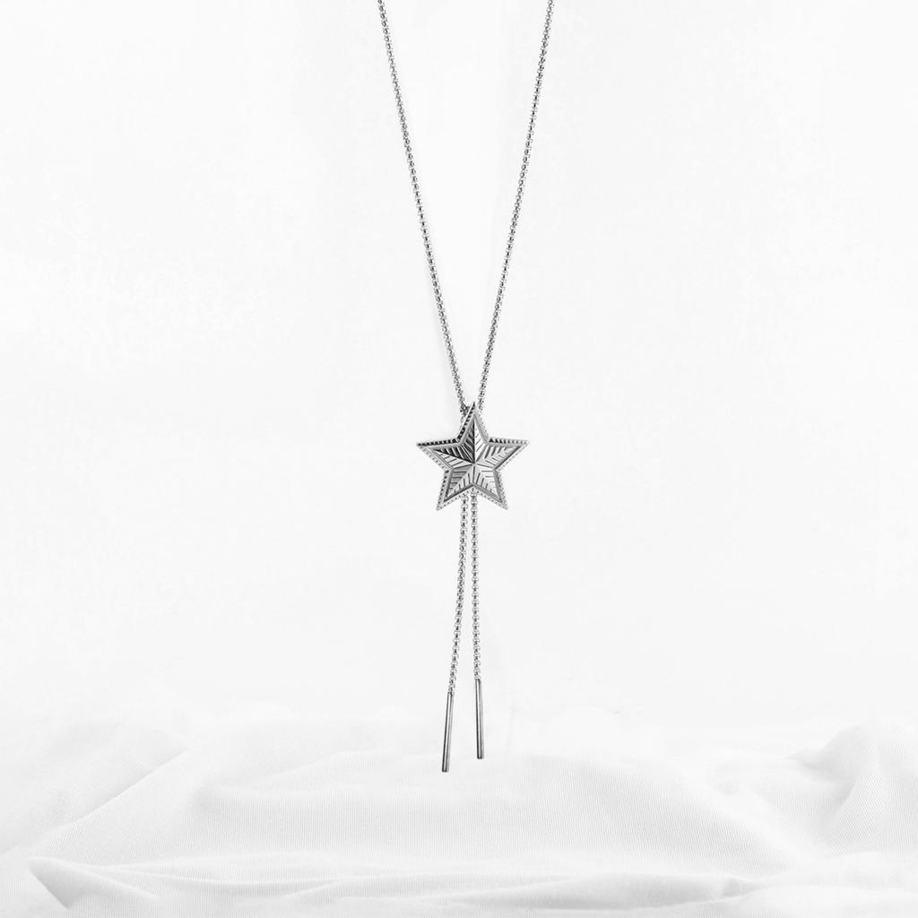 Кулон в стиле боло, стильное ожерелье, такое же ожерелье, как у инфлюенсеров, стильный чокер со сверкающим лариатом в виде звезды