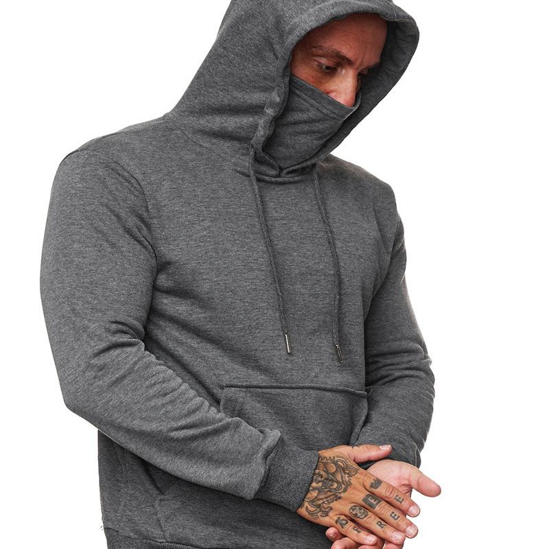 Спортивная мужская толстовка с капюшоном, футболка с длинным рукавом, мужская толстовка с капюшоном, маска