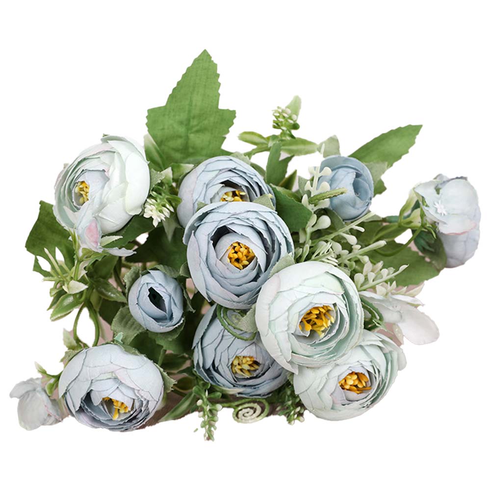 10 головок искусственных цветов, искусственные шелковые чайные розы, искусственные цветы, букет невесты, домашний декор для вечеринки и свадьбы, 30 см, цветочная композиция