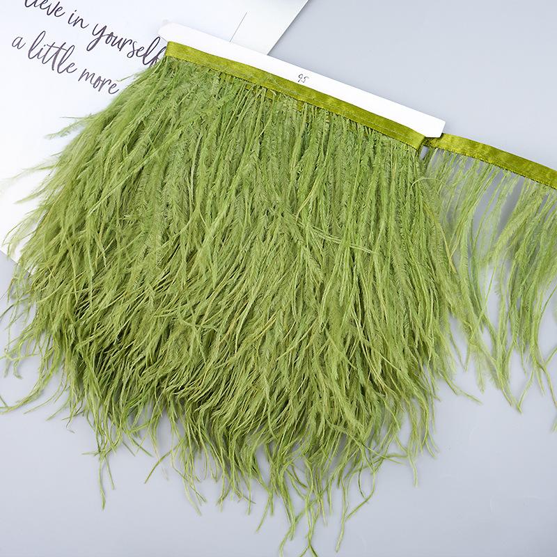 Diy Handmade Accessories Colorful Ostrich Feather Cloth Edge Decorative Accessories Clothing Accessories Wedding Skirt