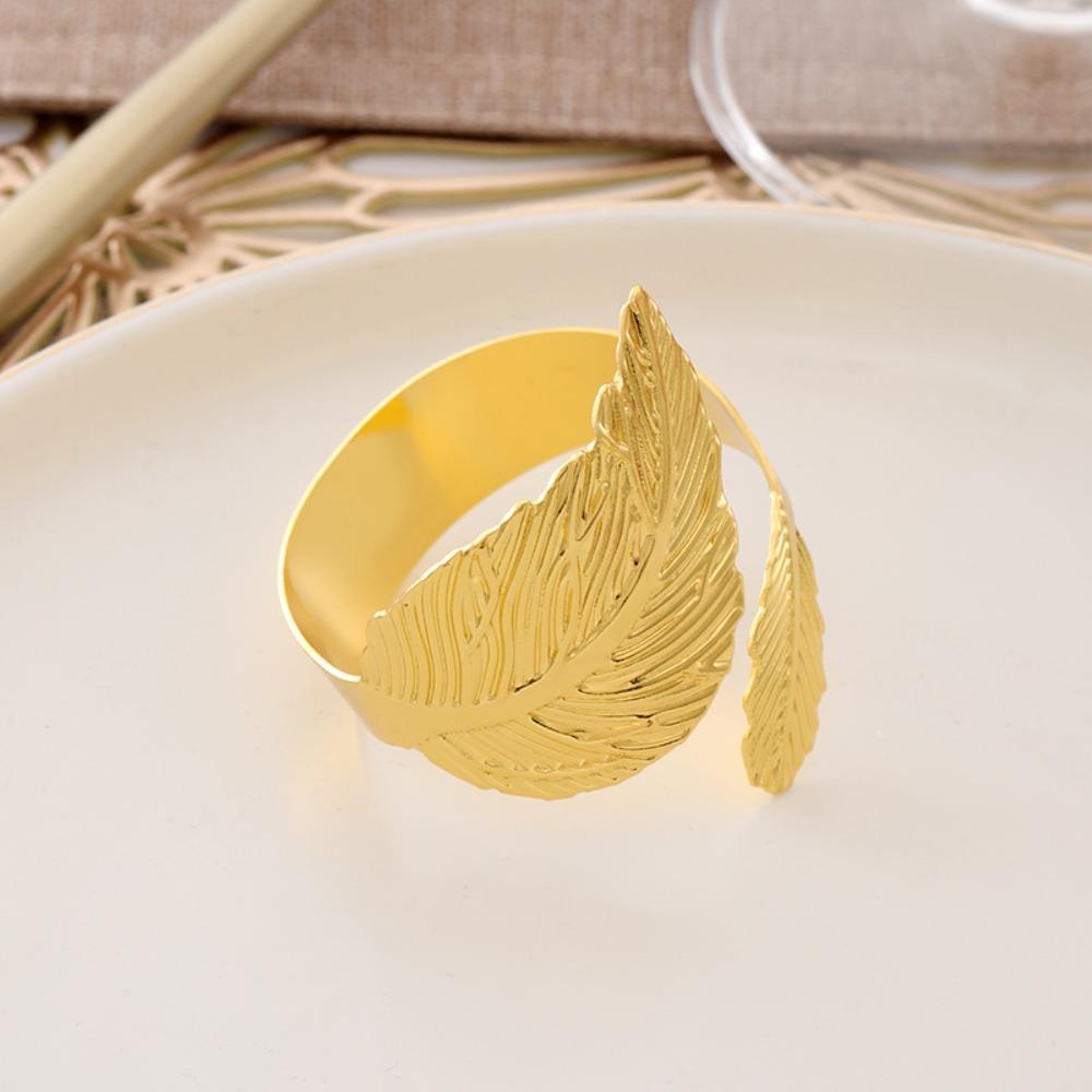 6PCS Gold/Silver Napkin Ring Metal Towel Ring High-end Decorative Napkin Clasp Restaurant