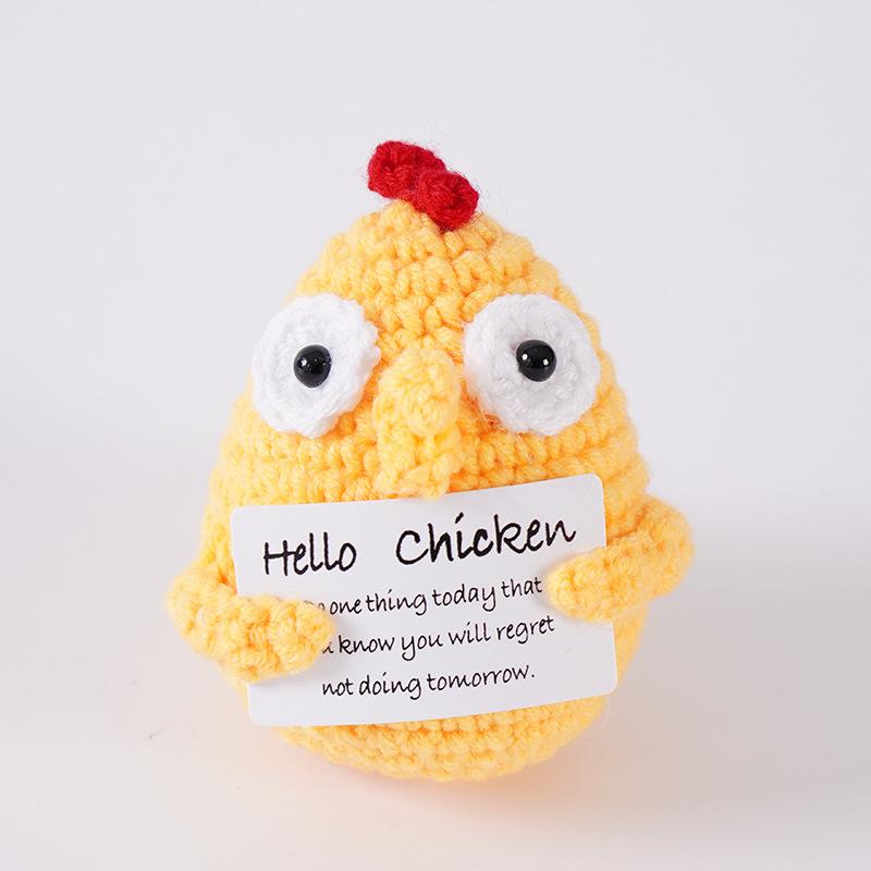 Handmade Knitted Positive Energy Bee Hug Pocket Doll With Affirmation Card Personalized Crochet Bee Doll Home Room Decoration