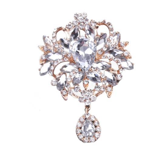 Брошь-цветок со стразами, элегантный кардиган, лацкан, пальто, деловой костюм, свитер, булавка, женские ювелирные изделия, подарок