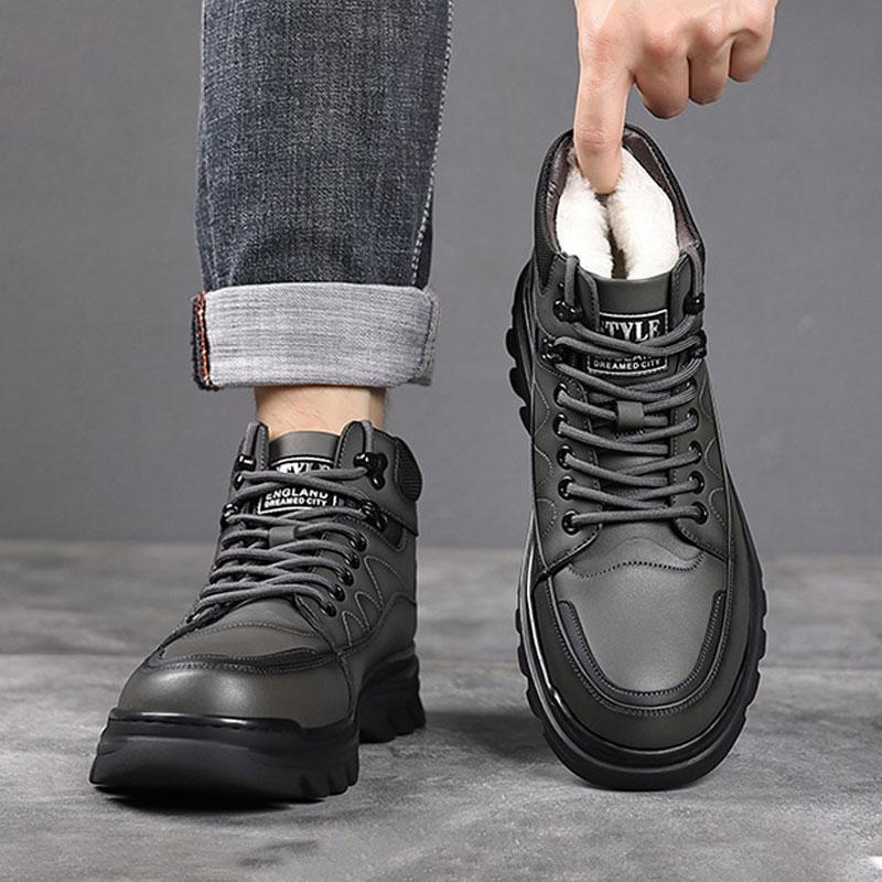 TUINANLE Winter Men Snow Boots Warm Plush Men's Ankle Boots Top Quality Non-slip Men's Hiking Shoes