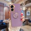 Honor90 90lite 70lite Luxury Plating Ring Holder Stand Phone Case For Huawei Honor 70 90 Lite 5g 50 Pro Soft Silicone Back Cover