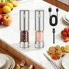 Electric Salt and Pepper Grinder Set, UsB Rechargeable,Adjustable Coarseness, LargeCapacity, Auto Grinders with LED Light
