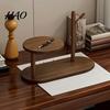 Wooden Tiered Display Stand Desk Shelf Organizer, Entryway Key Holder Stand, Rustic Organizer Storage Rack for Office Desk, Countertop