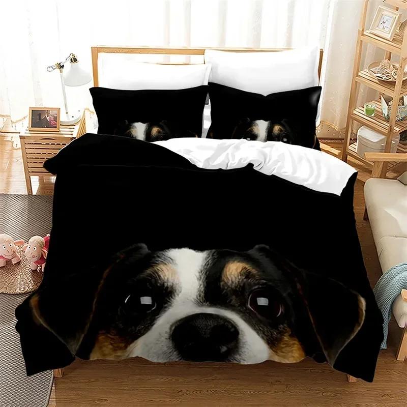 3D Print Cute Dog Lovely Puppy Pet Comfortable Duvet Quilt Cover Pillowcase Bedding Set Children Bedroom Decoration Home Textile