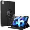 Case + Tempered Glass - BOOLING - for iPad Air 4/5 10.9" - 360° Protection - Black Faux Leather - Multi-Angles