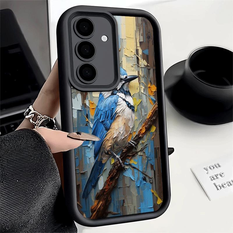 Чехол для телефона Samsung Galaxy S26 S25 Ultra S24 FE Стиль масляной живописи с птицами Оболочка S23 Plus S22 + S21 S20 5G Мягкий силикон Funda