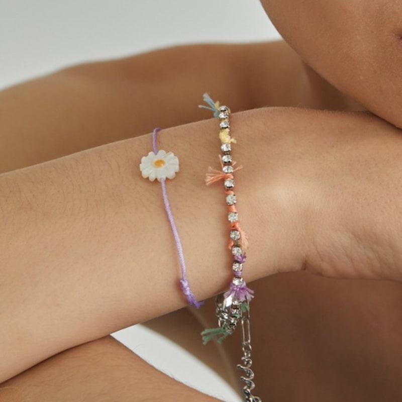 Modern Everyday Daisy Silk Bracelet