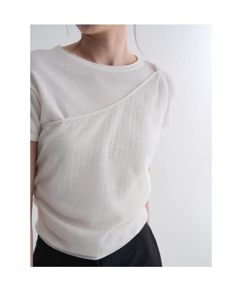 8SECONDS Layered Short Sleeve Pullover Ivory
