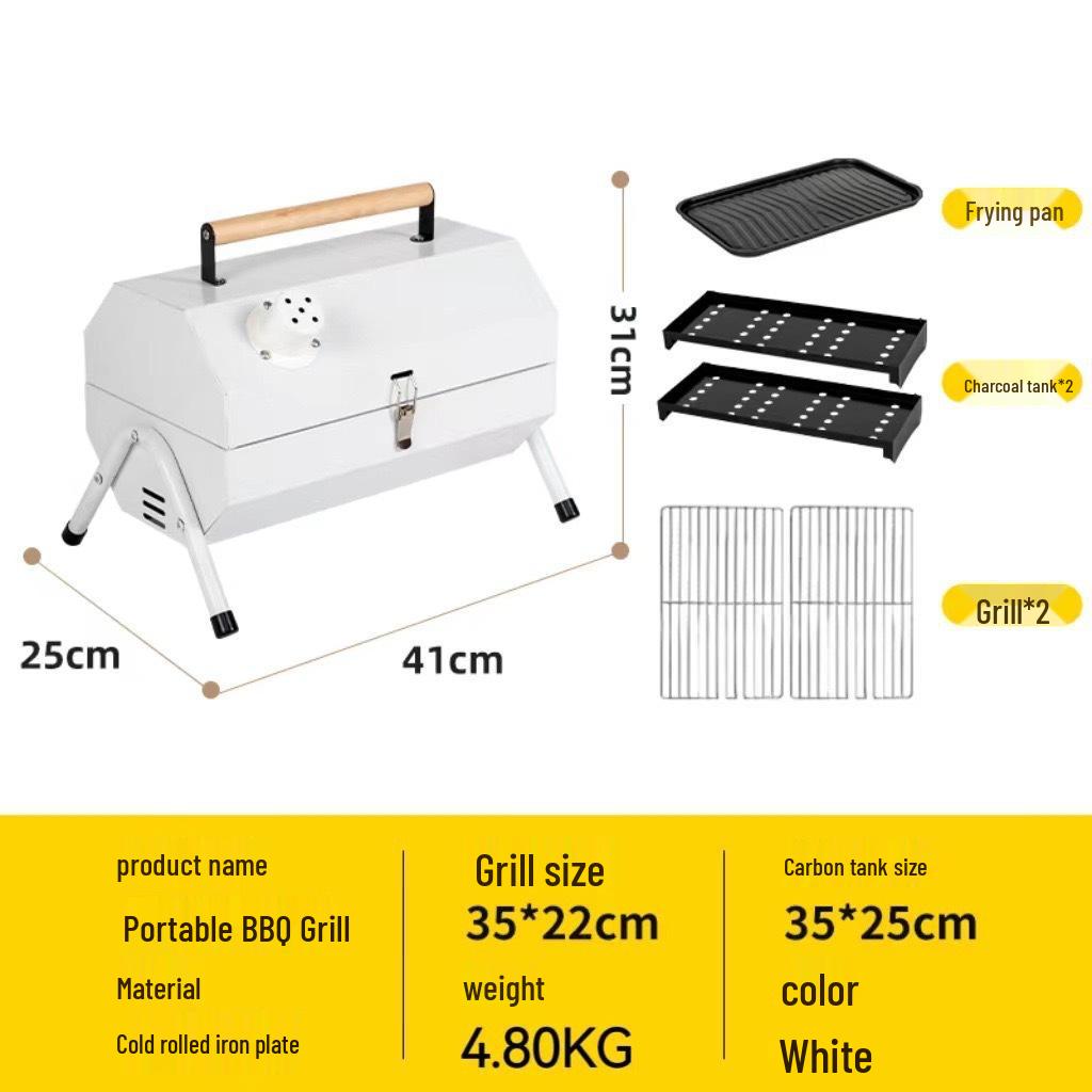 Портативный набор угольного гриля: Решетка для барбекю и инструменты для кемпинга на открытом воздухе для домашнего использования