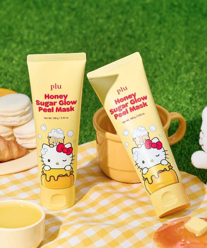 Sanrio Hello Kitty Медово-сахарная сияющая пилинг-маска 100 г + Мочалка