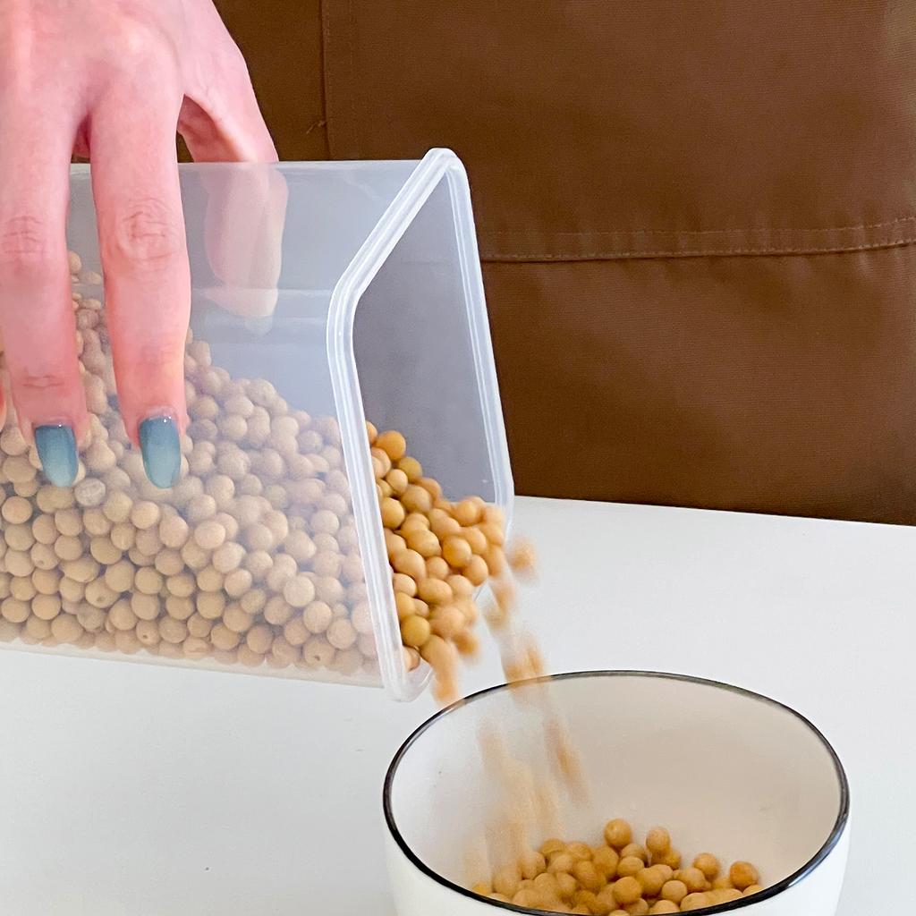 Plastic Cereals Storage Tank With Handle Moisture-Proof Pasta Snack Spice Container Sealed Food Storage Box Kitchen Organizer