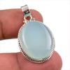 Natural Aqua Chalcedony Gemstone Handmade 925 Solid Silver Pendant 1.50" J9h05