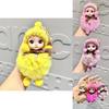 Cute Plush Big-eyed Doll Keychain With Colorful Bow For Stylish Bag Charm Collection