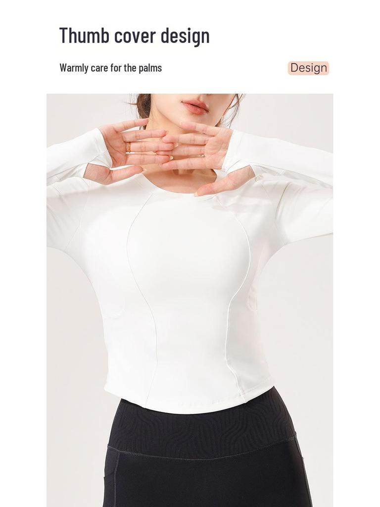 Lulu Спортивная футболка с длинным рукавом для похудения: Осень/Зима, Круглый вырез, Высокая эластичность, Приталенный крой