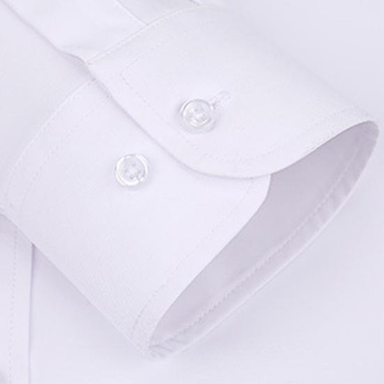 Мужская классическая рубашка с длинным рукавом и лацканами, рубашка на пуговицах, однотонная официальная деловая рубашка для работы, свиданий, собеседований, свадеб