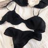 Summer 6 Color Women Underwear Sexy French Bralette Push Up Bra Set Ultra Thin Thread Fabric Breathable Lingerie With Thong Sets