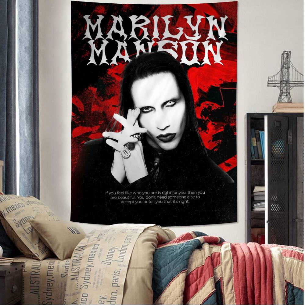 MMarilyn MManson Подвесной Богемный Гобелен для Гостиной Дома Комнаты в Общежитии Декор Японский Гобелен