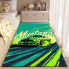 Green Mustang Racing Design suitable as a non-slip mat for the living room or bedroom sofa
