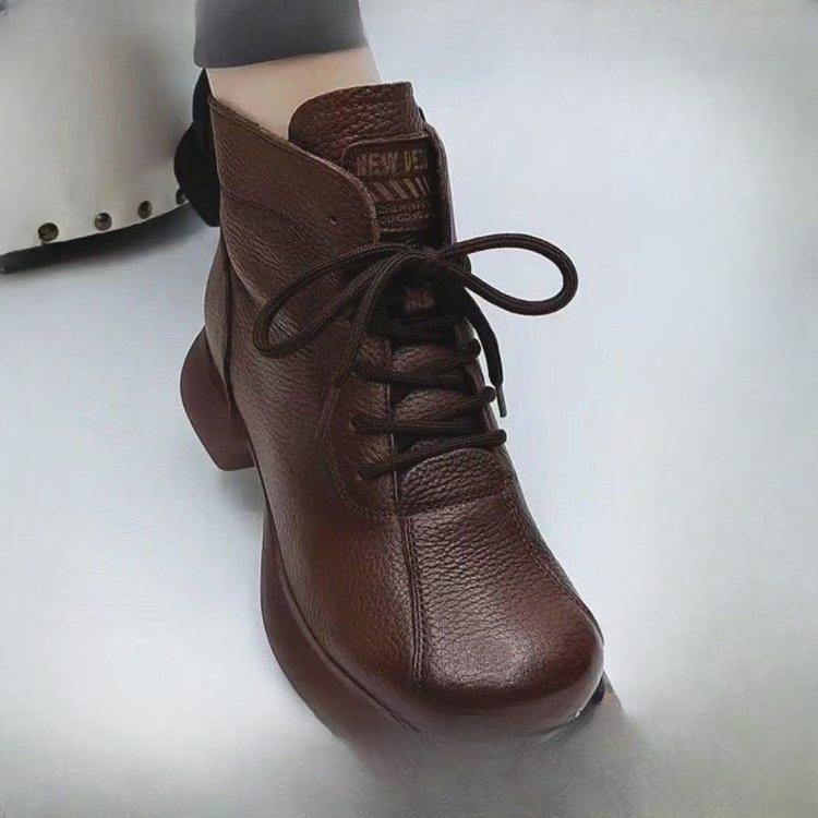 Осенние и зимние короткие универсальные ботинки Martin с большой головкой и широкой ногой в стиле ретро для женщин