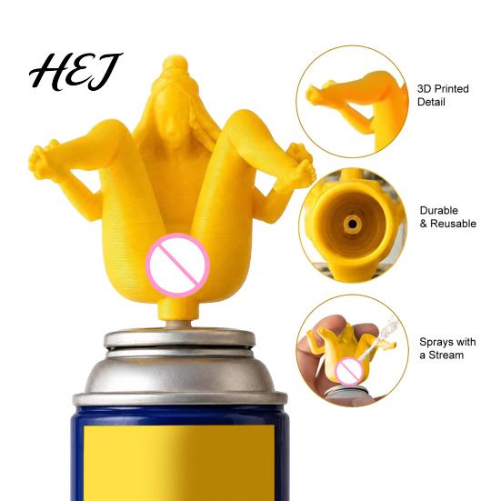 Spray Can Nozzle 1/2Pcs Human Body Nozzle, 3D Printed Men Decorative Squirter Tip for Bottle, Reusable Attachment Head