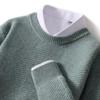 Men's Autumn/Winter Thick Cashmere Sweater – Round Neck, Solid Color, Loose-Fit, Casual Wool Knit